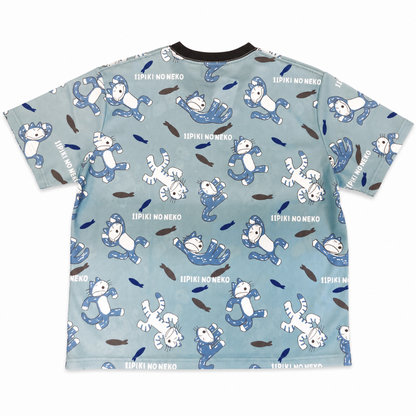 11ぴきのねこ ドライメッシュ Tシャツ びっくり BLUE