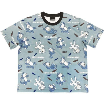 11ぴきのねこ ドライメッシュ Tシャツ びっくり BLUE
