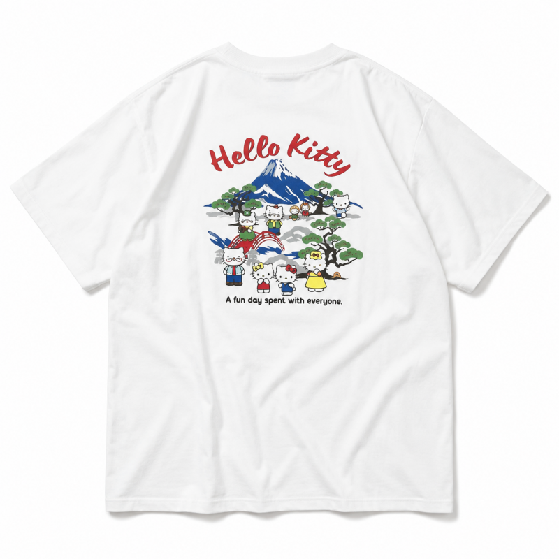 サンリオ ハローキティ 和柄 半袖 Tシャツ WHITE
