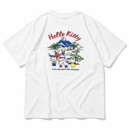 サンリオ ハローキティ 和柄 半袖 Tシャツ WHITE