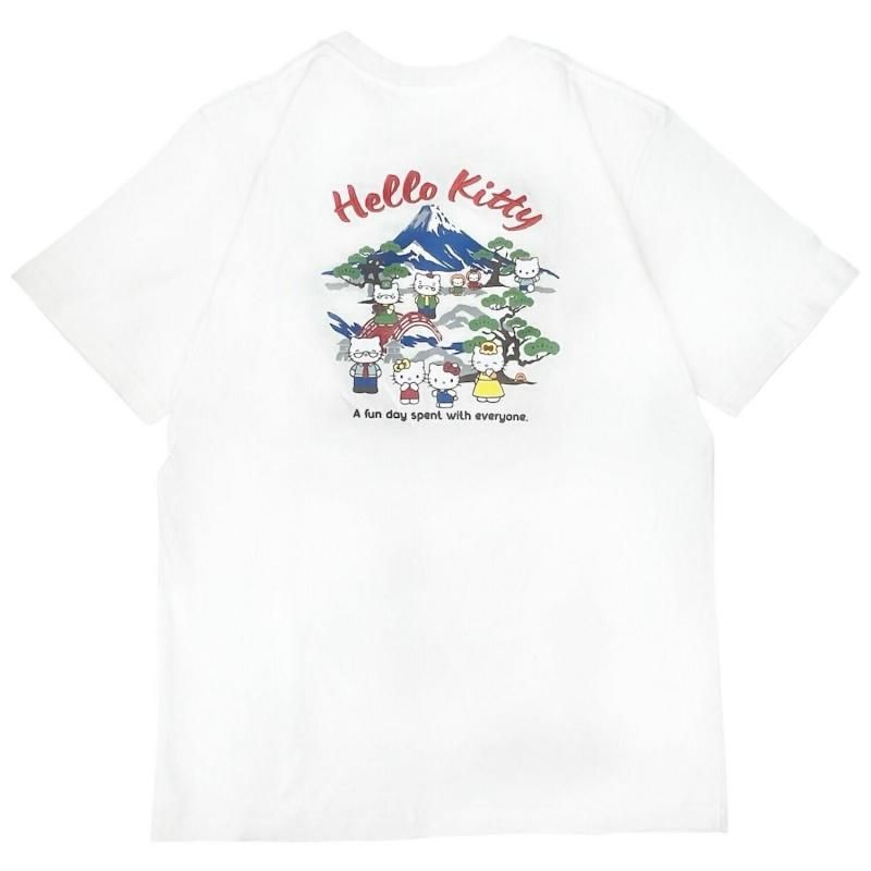 サンリオ ハローキティ 和柄 半袖 Tシャツ WHITE
