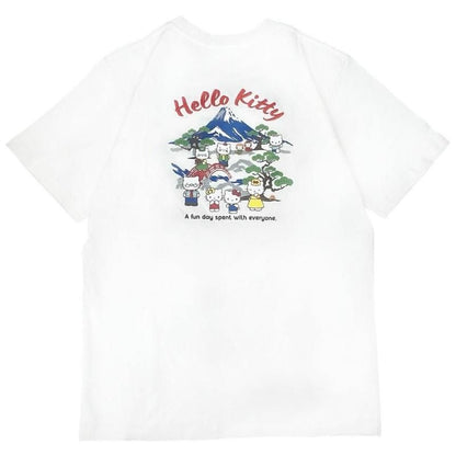 サンリオ ハローキティ 和柄 半袖 Tシャツ WHITE