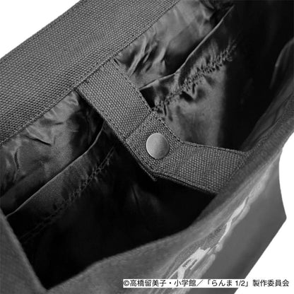 らんま1/2 トートバッグ 早乙女玄馬 Pちゃん 響良牙 龍柄 刺繍 BLACK