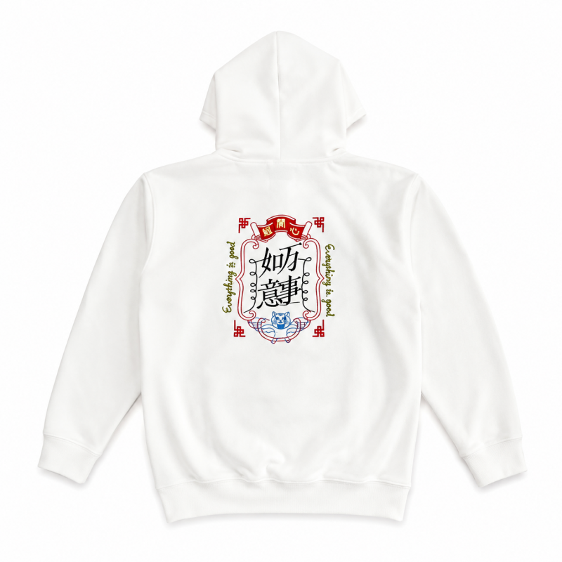 MYUUA CHINA 超開心HAPPINESS フーディ パーカー WHITE