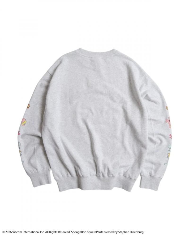 スポンジ・ボブ サガラ刺繍 袖プリント スウェット Gray