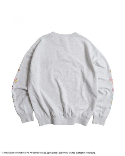 スポンジ・ボブ サガラ刺繍 袖プリント スウェット Gray
