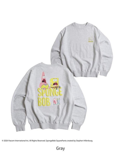 スポンジ・ボブ 発砲ロゴ スウェット Gray
