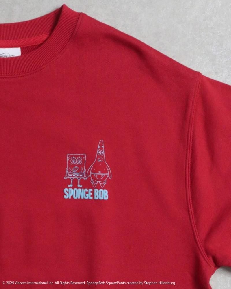 スポンジ・ボブ 発砲ロゴ スウェット Red