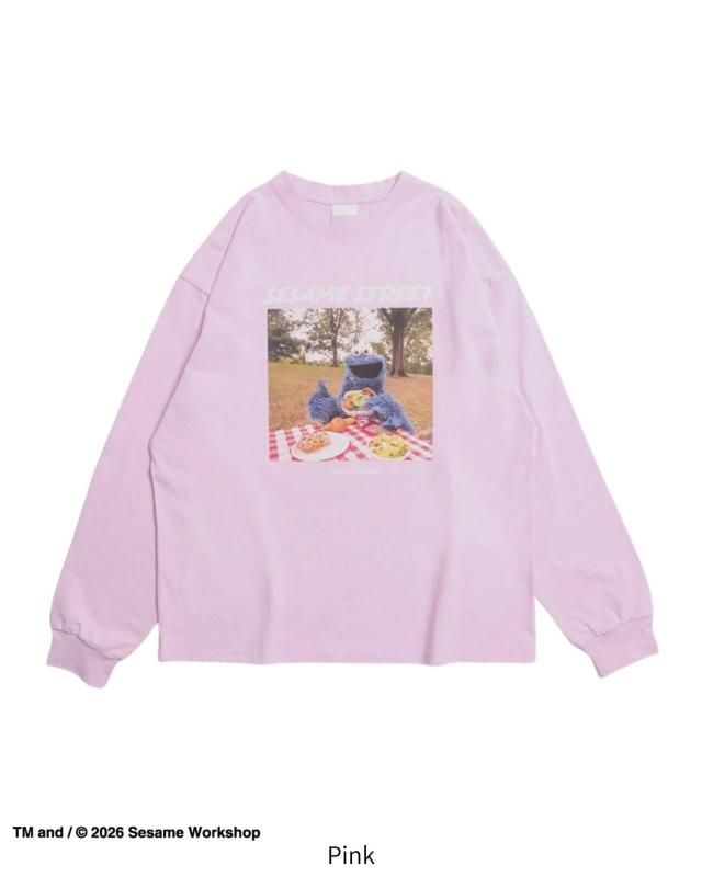 セサミストリート フォトプリント ロンT Pink