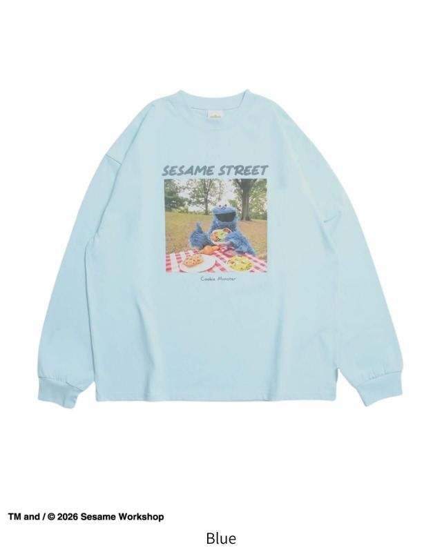 セサミストリート フォトプリント ロンT Blue