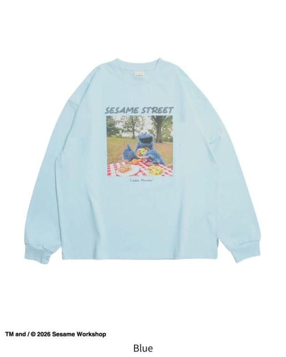 セサミストリート フォトプリント ロンT Blue
