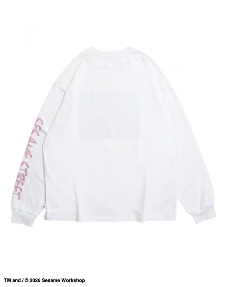 セサミストリート 袖プリント ロンT Ivory