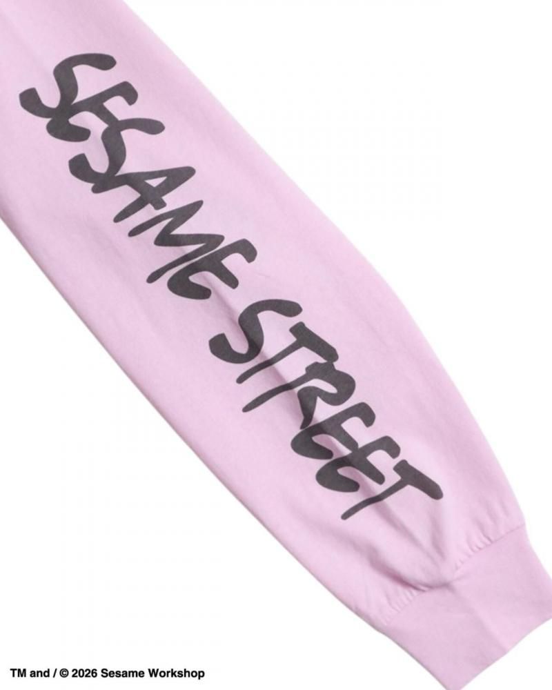 セサミストリート 袖プリント ロンT Pink