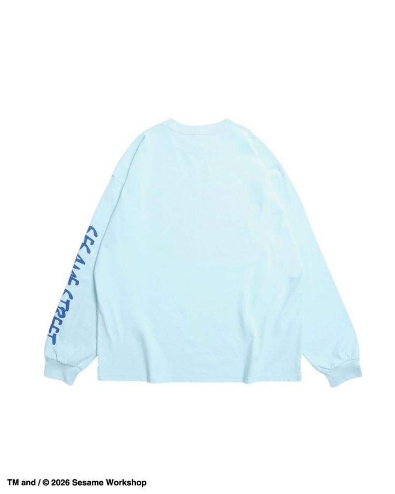 セサミストリート 袖プリント ロンT Blue