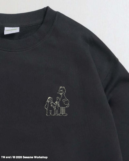 セサミストリート カスレプリント スウェット Charcoal