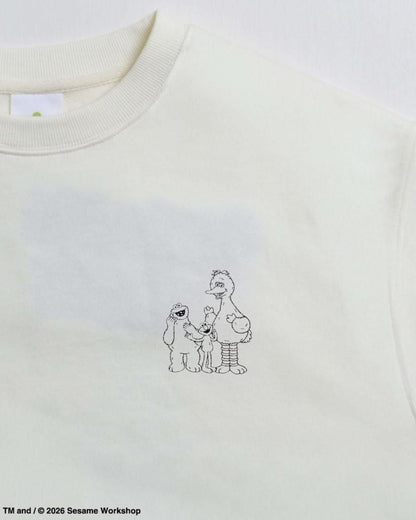 セサミストリート カスレプリント スウェット Ivory