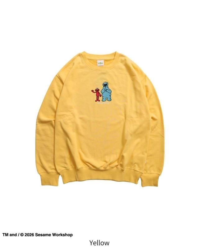 セサミストリート フロント刺繍 スウェット Yellow