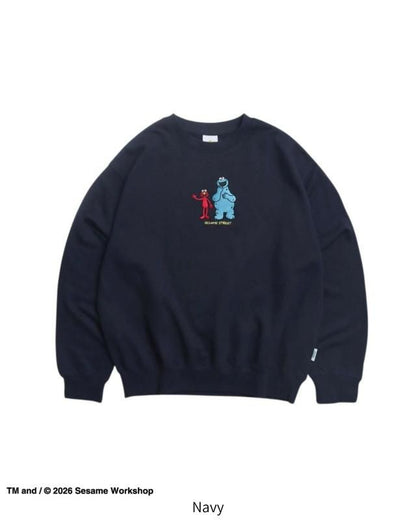 セサミストリート フロント刺繍 スウェット Navy