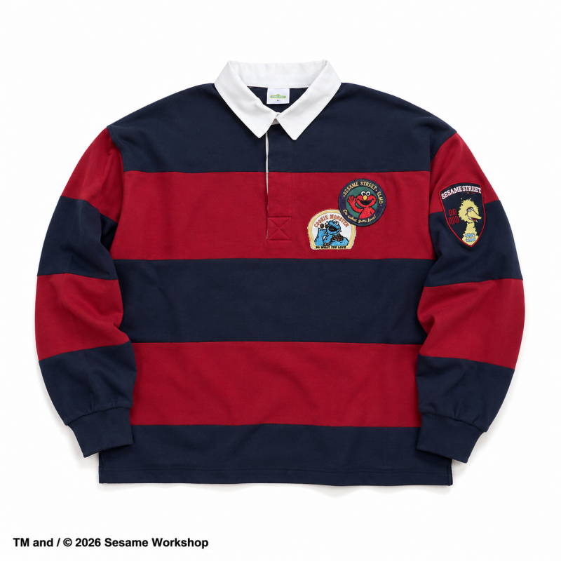 セサミストリート ワッペンラガーシャツ Navy