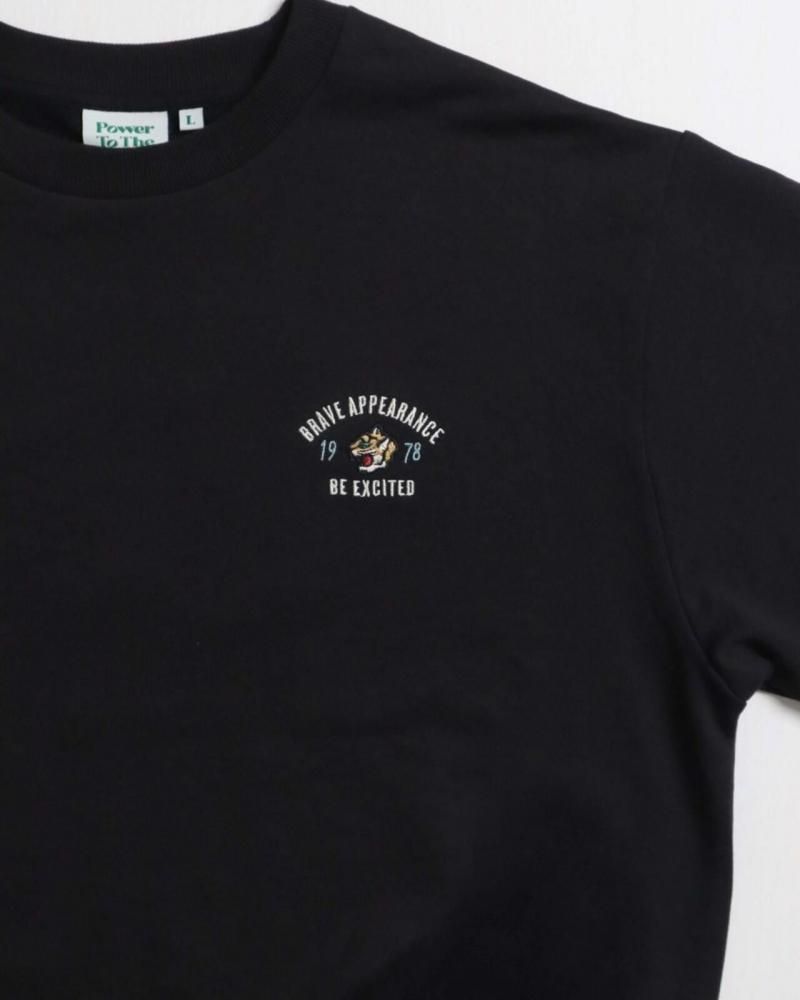 POWER TO THE PEOPLE アーチロゴ 虎刺繍 スウェット Black