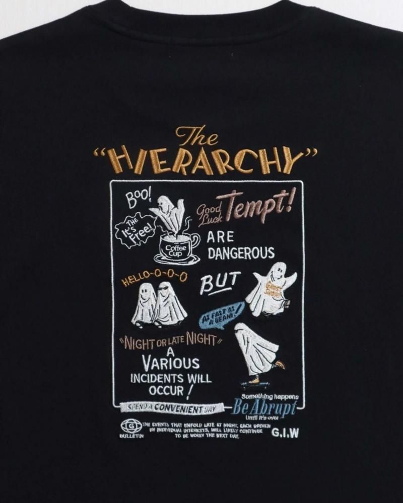 POWER TO THE PEOPLE オバケ刺繍 ロンT Black