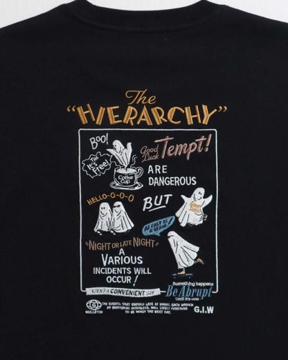 POWER TO THE PEOPLE オバケ刺繍 ロンT Black