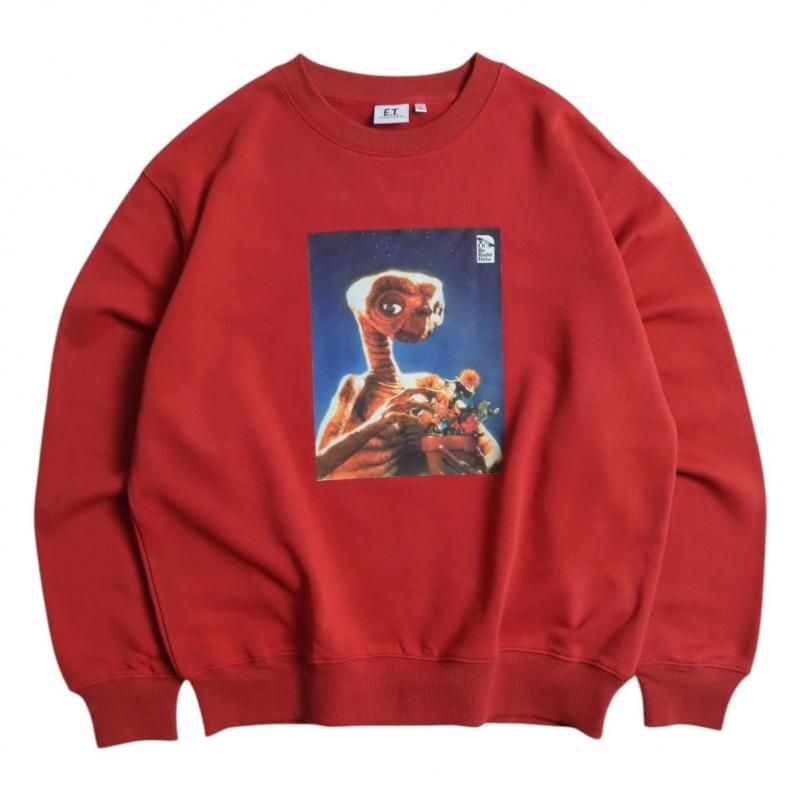 E.T. フォトプリント スウェット Red