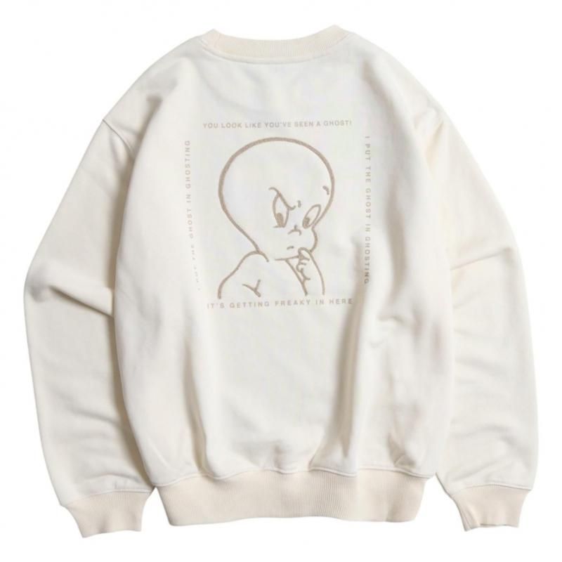 キャスパー サガラ刺繍 スウェット Off White