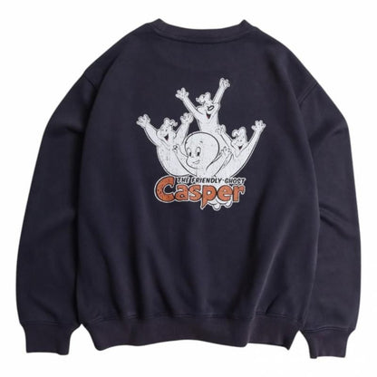 キャスパー ヴィンテージプリント スウェット Navy