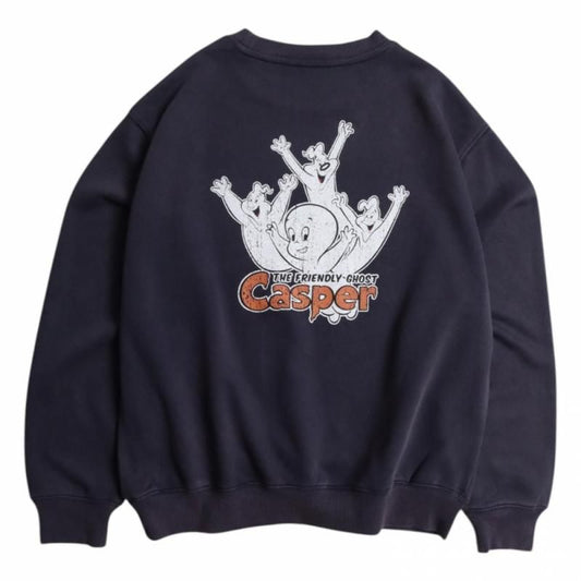 キャスパー ヴィンテージプリント スウェット Navy