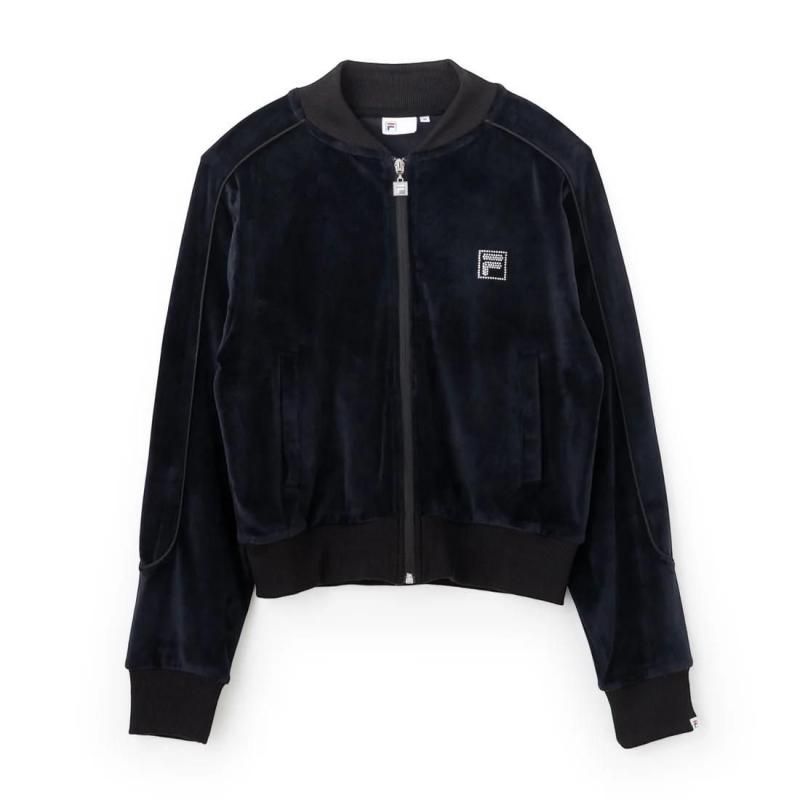FILA CIRCLE LOGO TRACK TOP / サークルロゴ トラックトップ レディース BLACK