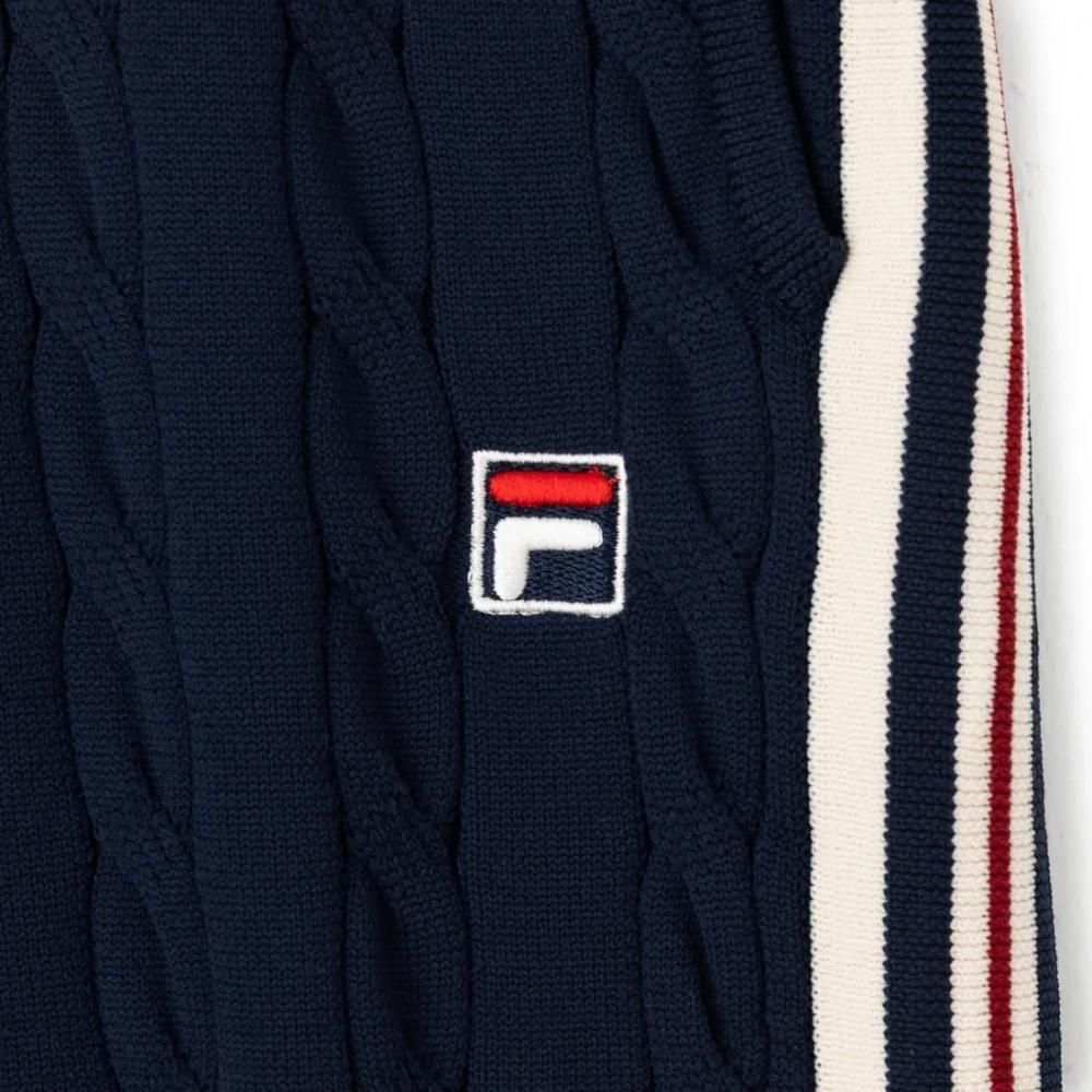 FILA CABLE KNIT TRACK PANTS / ケーブルニット トラックパンツ レディース NAVY
