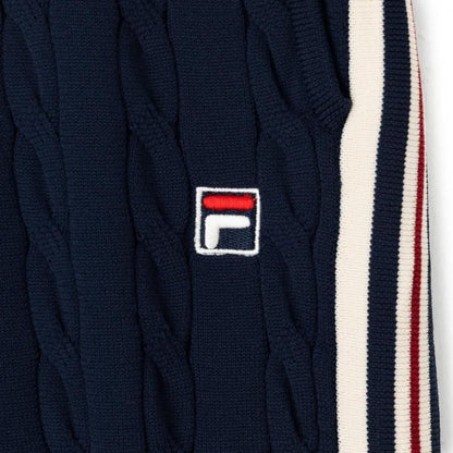 FILA CABLE KNIT TRACK PANTS / ケーブルニット トラックパンツ レディース NAVY