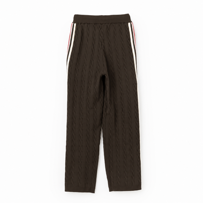 FILA CABLE KNIT TRACK PANTS / ケーブルニット トラックパンツ レディース BROWN