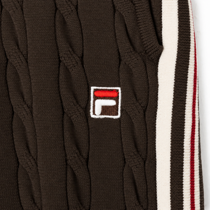 FILA CABLE KNIT TRACK PANTS / ケーブルニット トラックパンツ レディース BROWN