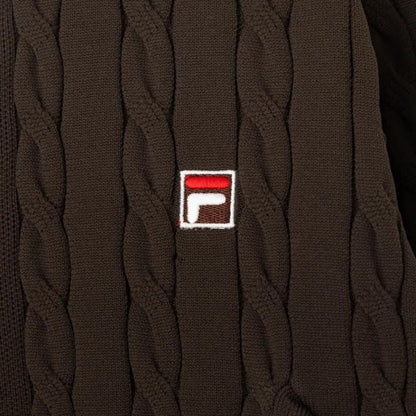 FILA CABLE KNIT TRACK TOP / ケーブルニット トラックトップ レディース  BROWN