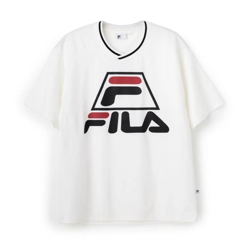 FILA BASKETBALL V-NECK SHIRT / バスケットボール ブイネックシャツ レディース WHITE