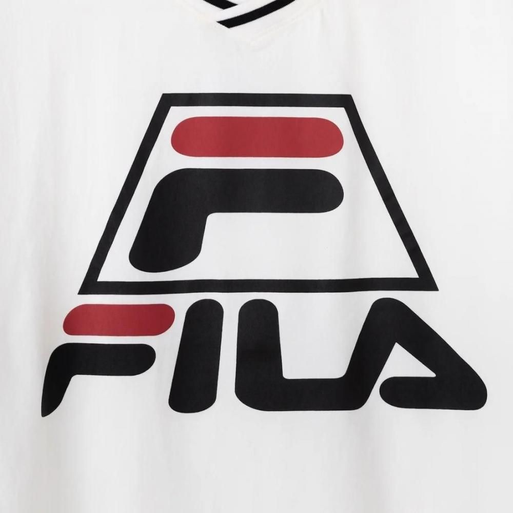 FILA BASKETBALL V-NECK SHIRT / バスケットボール ブイネックシャツ レディース WHITE