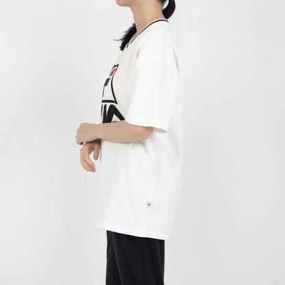 FILA BASKETBALL V-NECK SHIRT / バスケットボール ブイネックシャツ レディース WHITE