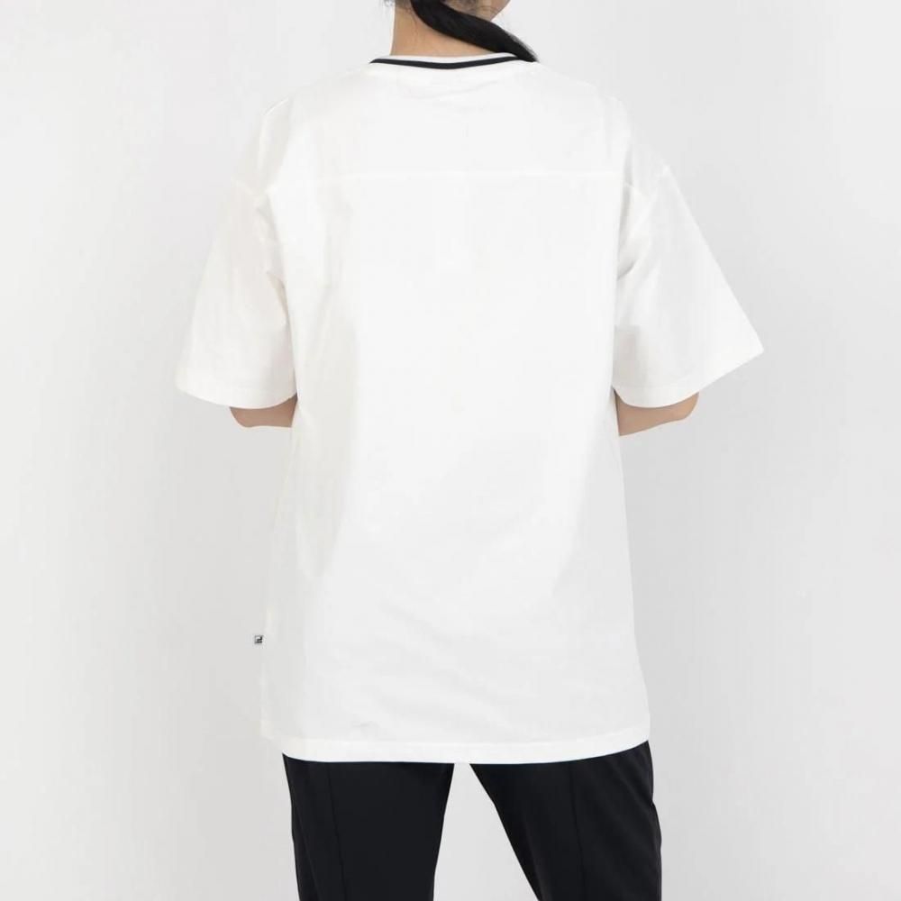 FILA BASKETBALL V-NECK SHIRT / バスケットボール ブイネックシャツ レディース WHITE