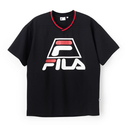 FILA BASKETBALL V-NECK SHIRT / バスケットボール ブイネックシャツ レディース BLACK