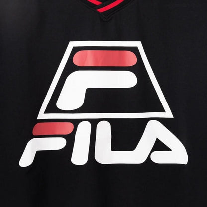 FILA BASKETBALL V-NECK SHIRT / バスケットボール ブイネックシャツ レディース BLACK