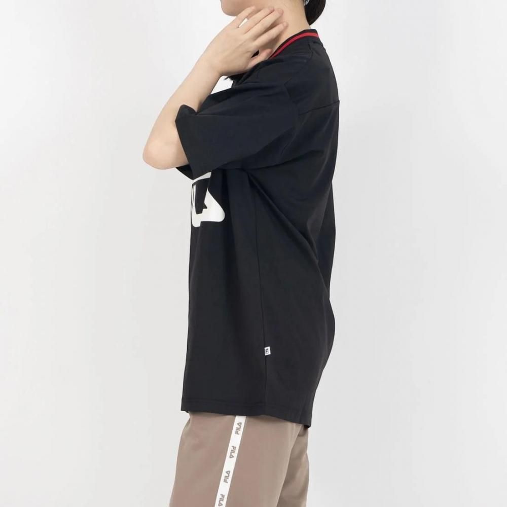 FILA BASKETBALL V-NECK SHIRT / バスケットボール ブイネックシャツ レディース BLACK