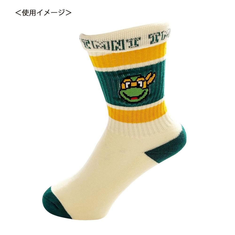 ティーンエイジ・ミュータント・ニンジャ・タートルズ カラフルラインソックス ミケランジェロ 顔 NJ1011J