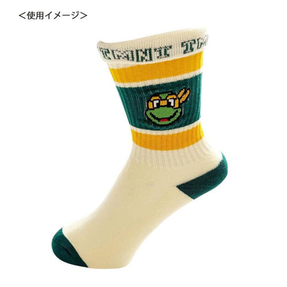 ティーンエイジ・ミュータント・ニンジャ・タートルズ カラフルラインソックス ミケランジェロ 顔 NJ1011J