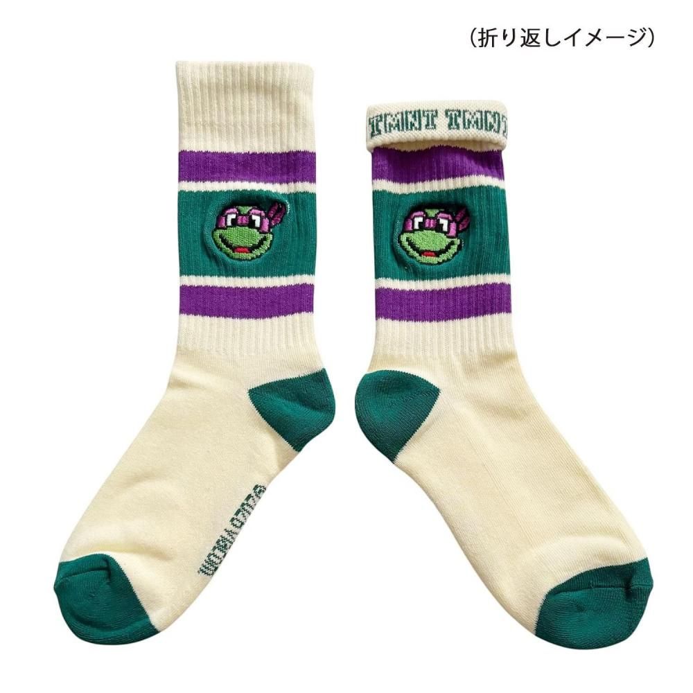 ティーンエイジ・ミュータント・ニンジャ・タートルズ カラフルラインソックス ドナテロ　顔 NJ1010J
