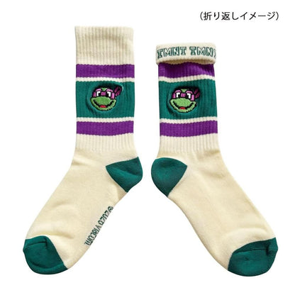 ティーンエイジ・ミュータント・ニンジャ・タートルズ カラフルラインソックス ドナテロ　顔 NJ1010J