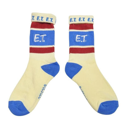 E.T. カラフルラインソックス ロゴ ホワイト UNO1333J