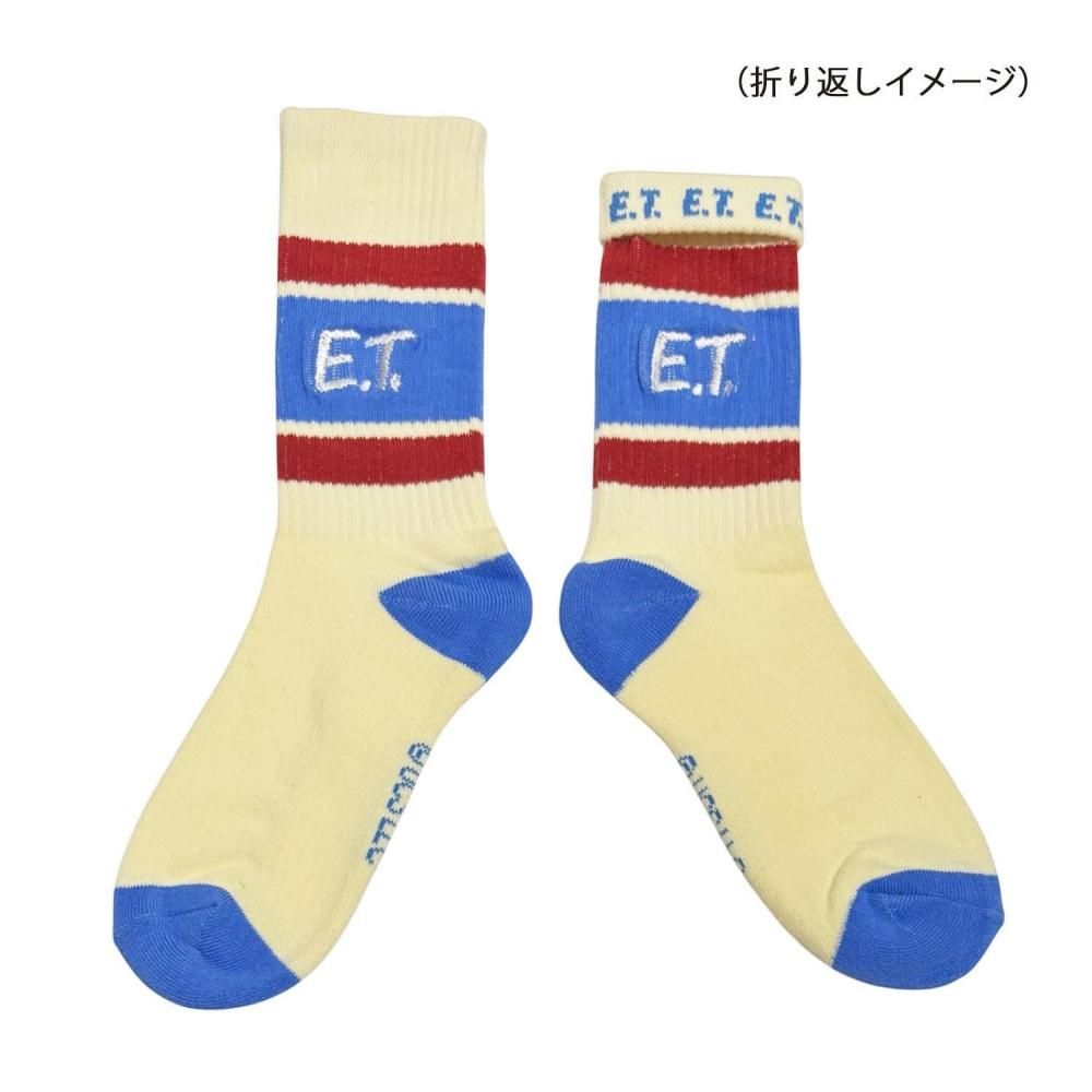 E.T. カラフルラインソックス ロゴ ホワイト UNO1333J