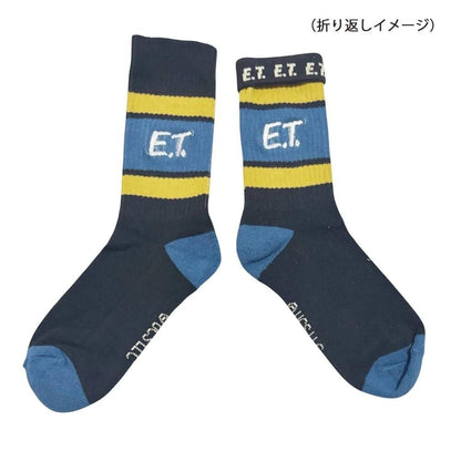 E.T. カラフルラインソックス ロゴ ブラック UNO1338J